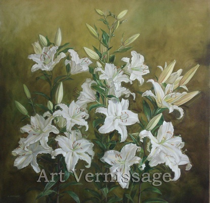 Белые лилии картина А.б.Ефремова