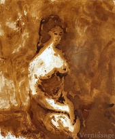 Натурщица - картина Л.А.Малафеевского