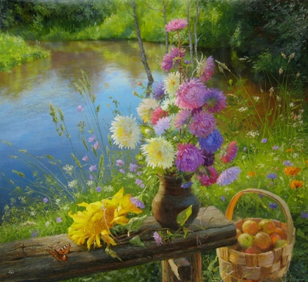 Летний вечер - картина В.Ю.Жданова