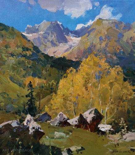 Солнечный день - картина А.И.Бабича, горный пейзаж