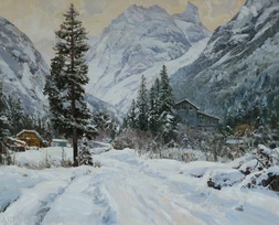Зимний день в Бомбае - картина А.И.Бабича