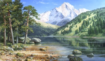 Озеро Маркаполь репродукция картины М.А.Сатарова