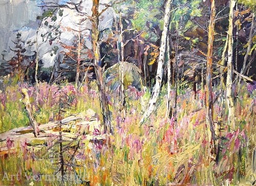 Поляна в лесу - картина Ю.П.Лежникова