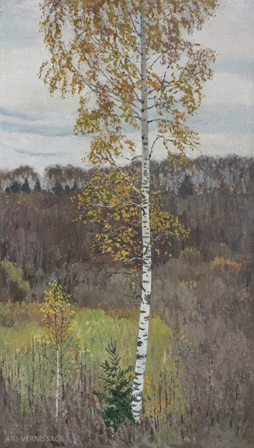 Береза - картина Н.В.Водолазского, пейзаж