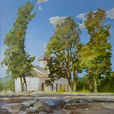 Утро на Волге - картина В.В.Скрынникова