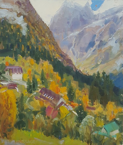 Домбай, Суфруджу - картина Е.П.Лимарева