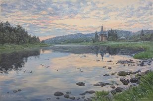 Летний тихий вечер - картина А.Б.Ефремова