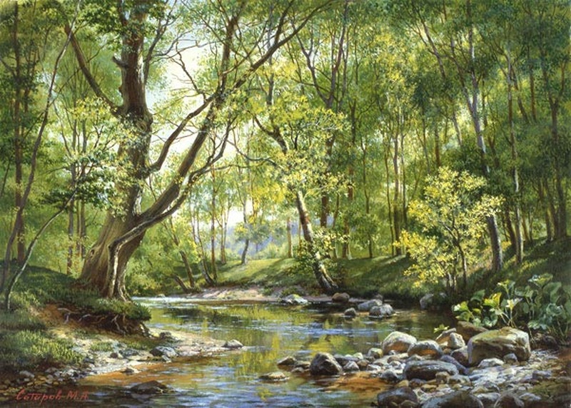 Весенний ручей репродукция картины М.А.Сатарова