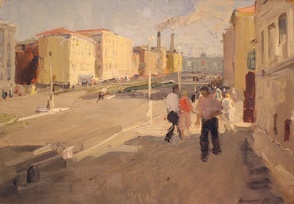 Городской пейзаж, этюд - картина А.П.Фирсова