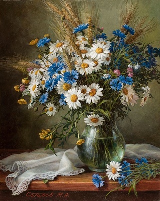 Полевые цветы - репродукция М.А.Сатарова