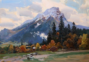 Архызский мотив - картина А.И.Бабича, горный пейзаж