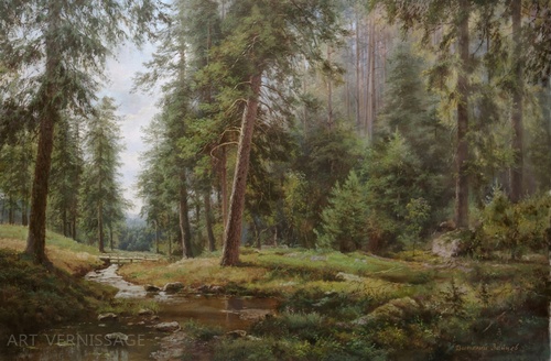Ручей в лесу - картина В.Г.Зайцева