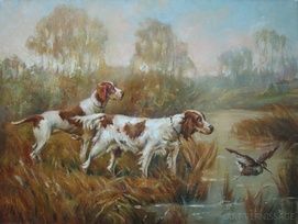 Охотничьи собаки - картина В.Ю.Екимова
