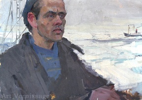 Портрет героя - картина Ю.П.Лежникова