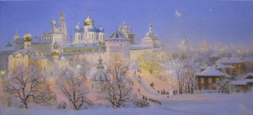 Вечер в Загорске - картина В.Ю.Жданова