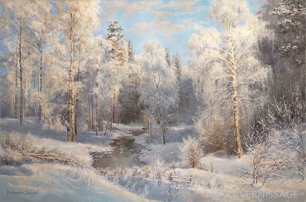 Иней в лесу - картина В.Г.Зайцева