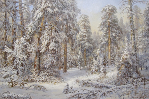 Зима в заповедном лесу - картина В.Г.Зайцева