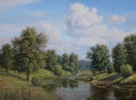 Пейзаж с облаком - картина В.В.Потапова
