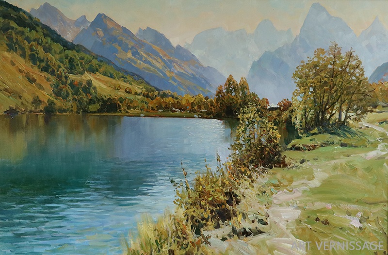 Полдень, Форелевое озеро - картина А.И.Бабича