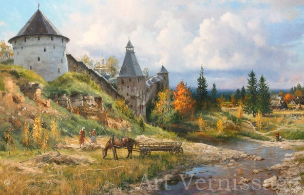 У древних стен картина В.Ю.Жданова