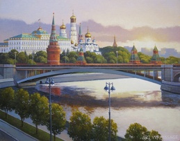 Рассвет над Москвой - картина М.В.Ланчака