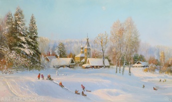 Зима пришла  - картина В.Ю.Жданова