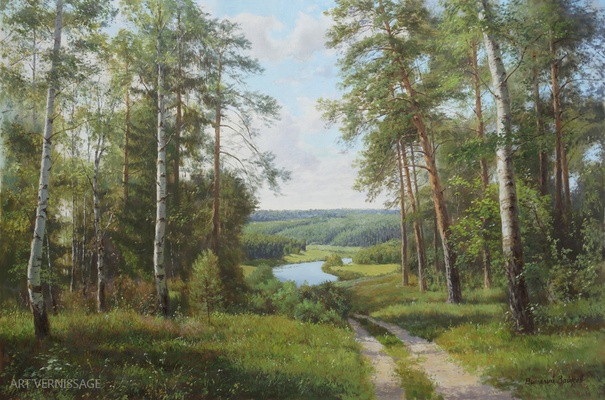 Дорога через лес - художник В.Г.Зайцев