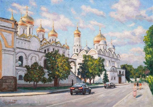 Прогулка по Кремлю - картина И.В.Разживина