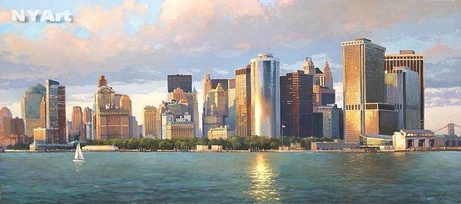 Нью-Йорк, утреннее солнце. Картина М.В.Ланчака