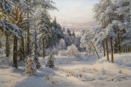 Зимний лес картина В.Г.Зайцева