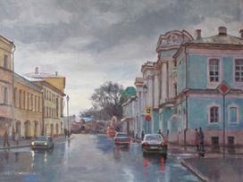 Покровка, вечер - картина В.А.Лаповка