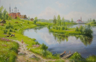 Летний день - картина В.Ю.Жданова
