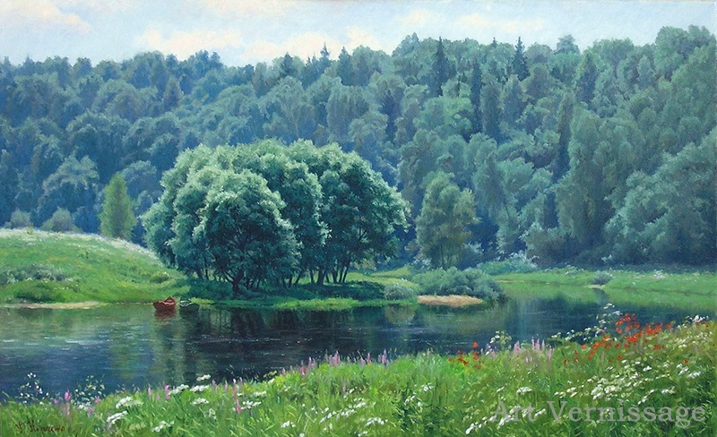 У поворота реки - картина Г.Кириченко
