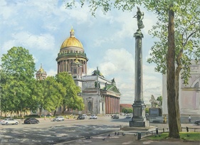 Вечер у Исаакиевского собора - картина А.Б.Ефремова