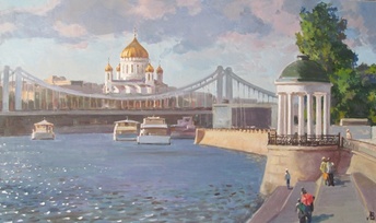 Москва-река у ЦПКО - картина В.А.Лаповка