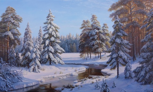 Зима - пейзаж художника В.В.Потапова