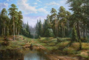 Дорога через лес картина В.Г.Зайцева