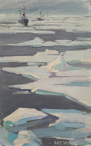 Во льдах Арктики - картина Ю.П.Лежникова