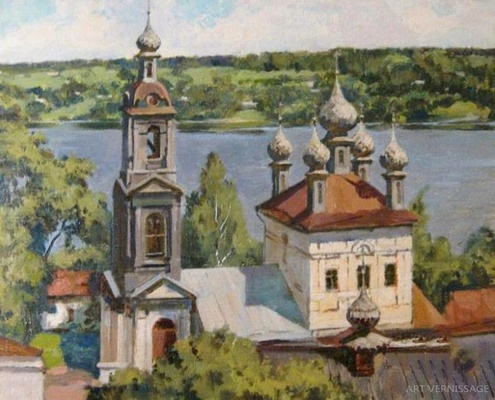 Плёс, храм над Волгой - картина В.А.Лаповка