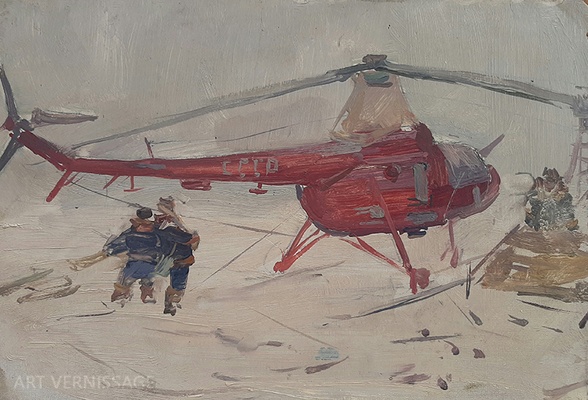 На арктической станции - картина Ю.П.Лежникова