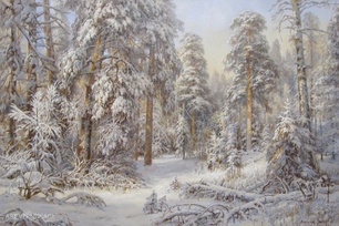 Зима в заповедном лесу - картина В.Г.Зайцева