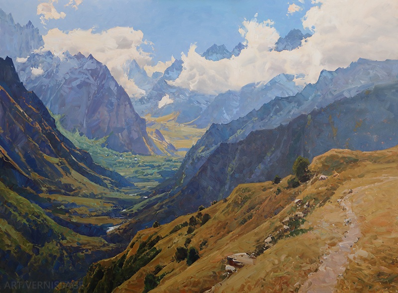 Солнечный день в Цейском ущелье, Осетия - картина А.И.Бабича