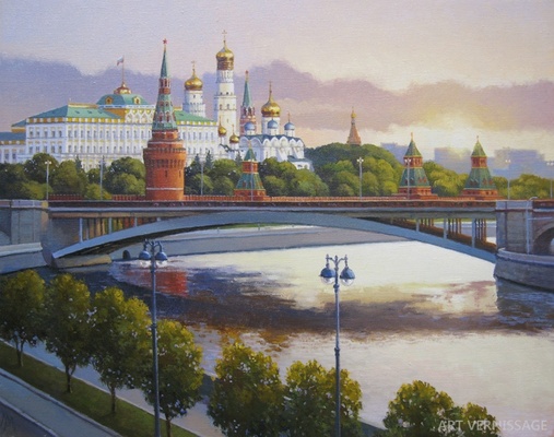 Рассвет над Москвой - картина М.В.Ланчака