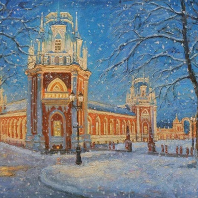 Городской пейзаж, купить картину городской пейзаж маслом, интернет магазин Арт Вернисаж