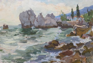 Скалы Гурзуфа - картина А.П.Фирсова, советская живопись