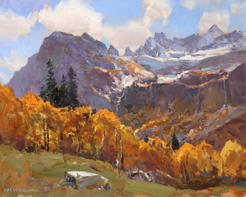 У ледника - картина А.И.Бабича, горный пейзаж