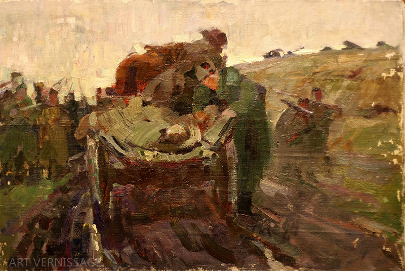 Обоз с раненым - картина А.П.Фирсова