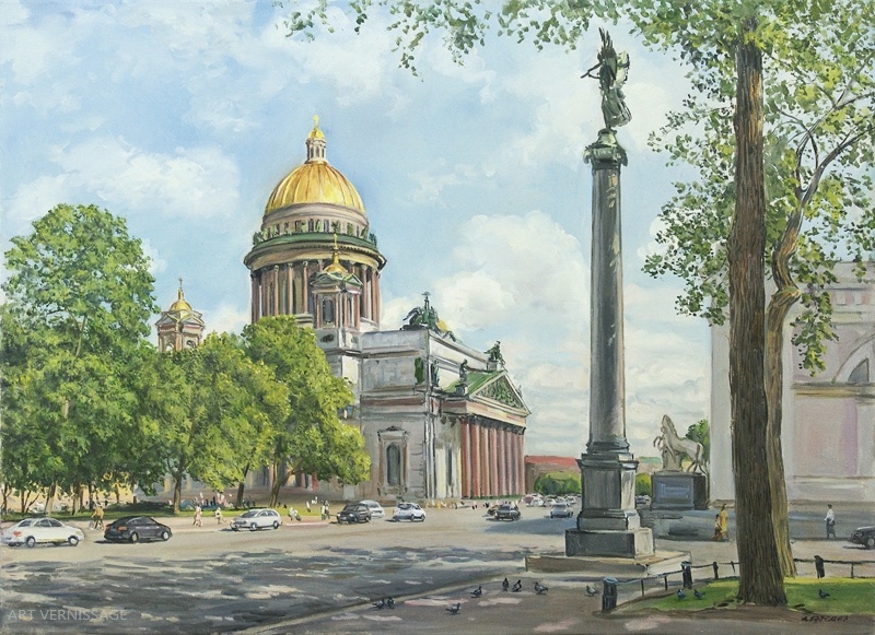 Вечер у Исаакиевского собора - картина А.Б.Ефремова