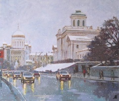 Зима, Моховая улица - картина В.А.Лаповка
