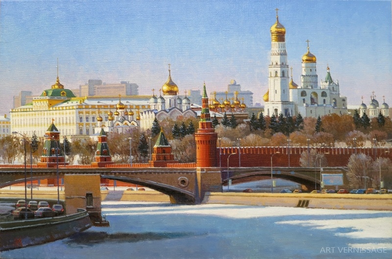 Московский Кремль. Солнечный день. Картина М.В.Ланчака